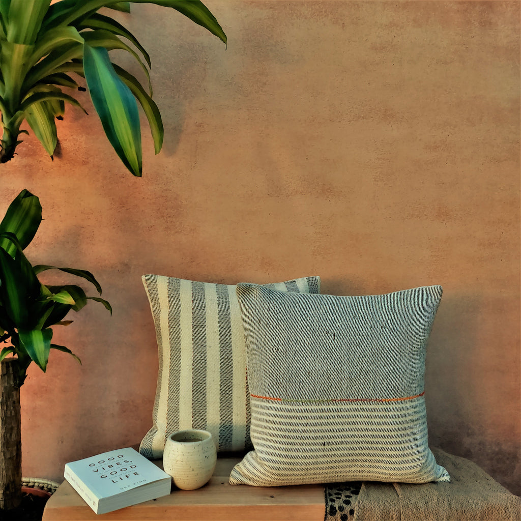 Shruti Stripes Cotton & Wool Blend Cushion Cover