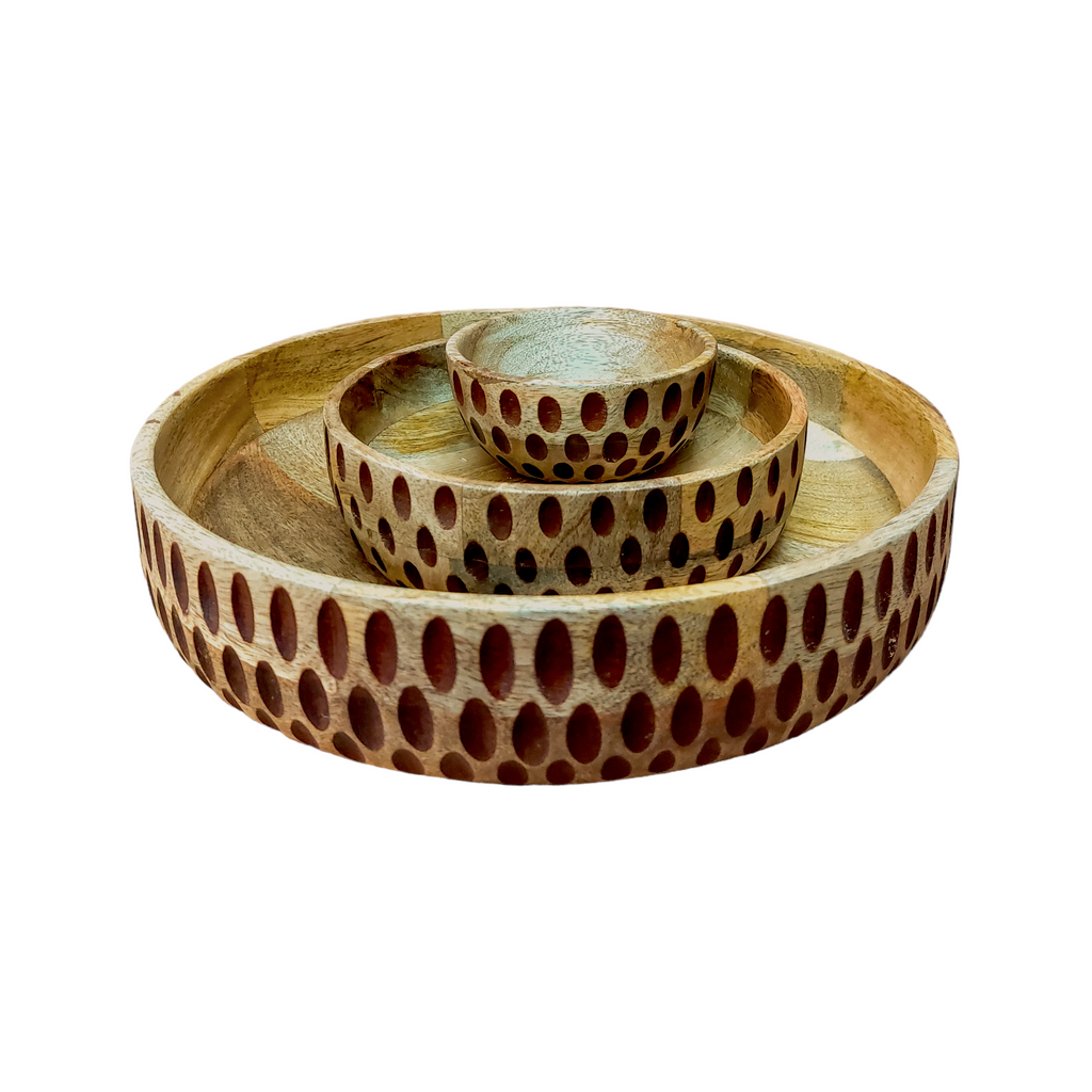 Kesar Handcrafted Spotted Mango Wood Bowls