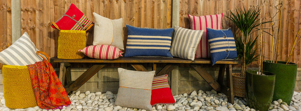 Jute and cotton cushions