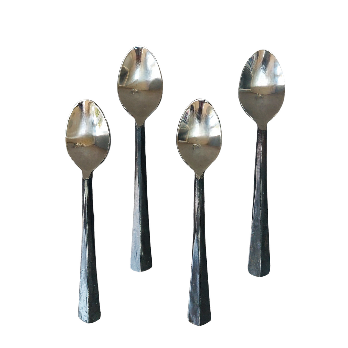 4 Piece Rajni Rustic Carbon Black Handcrafted Stainless Steel Teaspoon ...