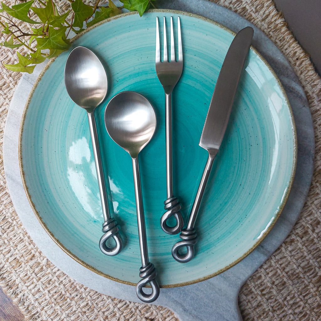 4 Piece Brushed Stainless Steel Cutlery Set - Sample