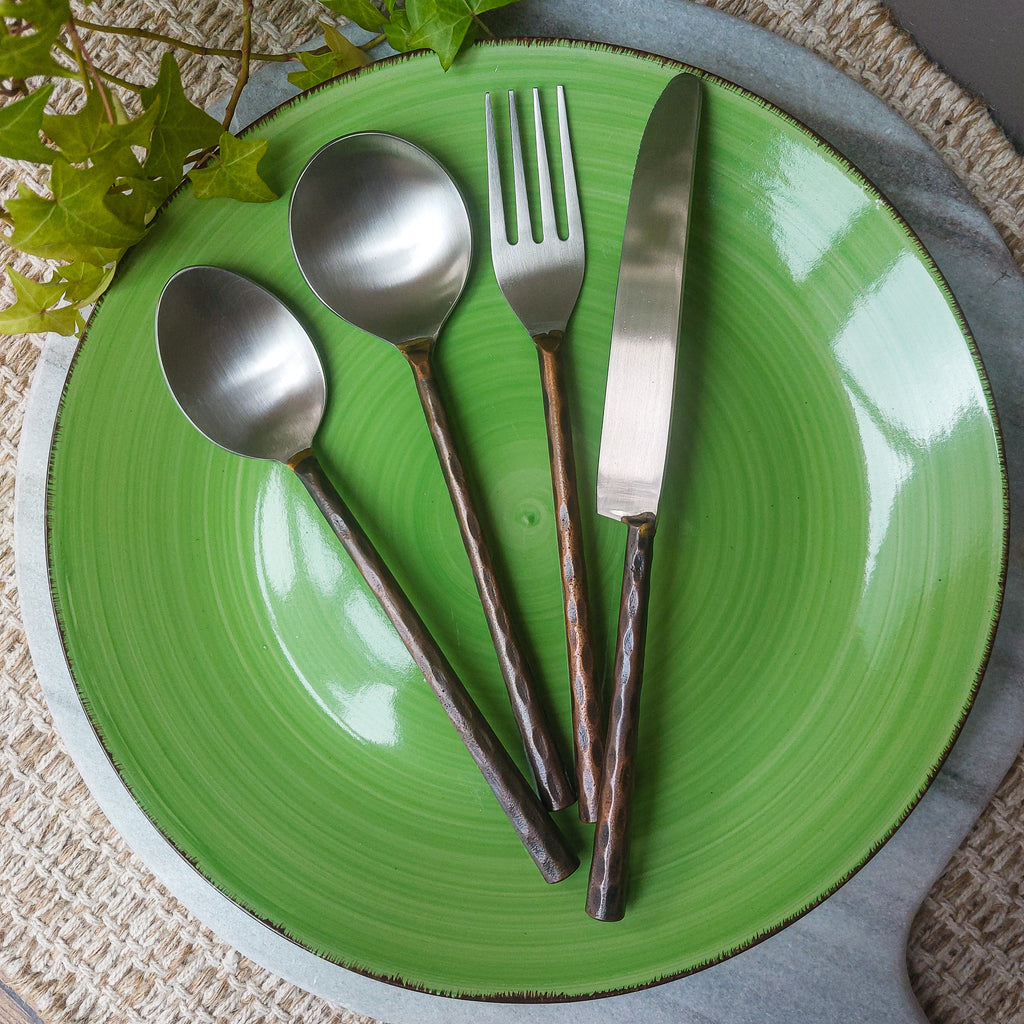 4 Piece Stainless Steel and Copper Cutlery Set - Sample