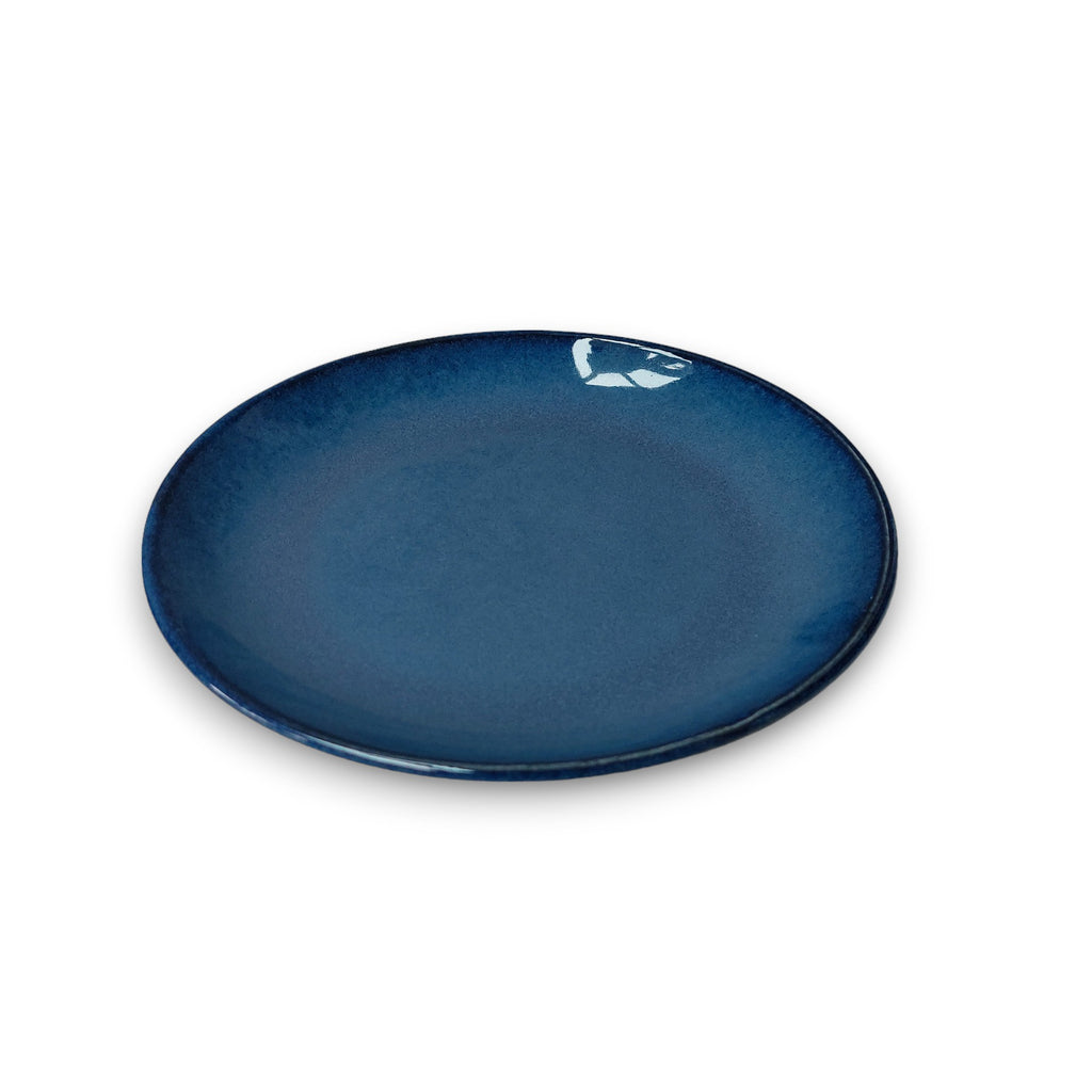 Handcrafted Round Blue Appetizer plate