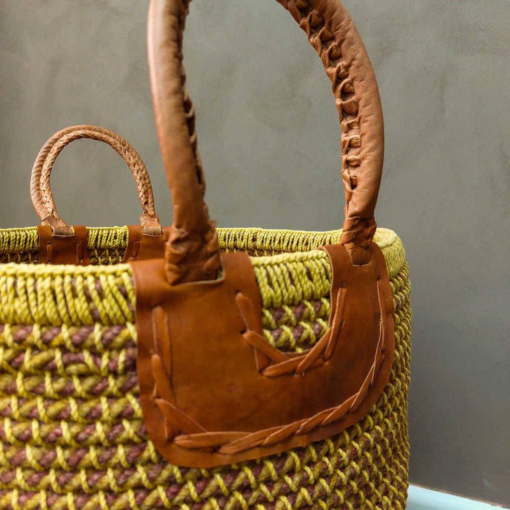 Manjal Mustard Jute and Cotton Coil Basket