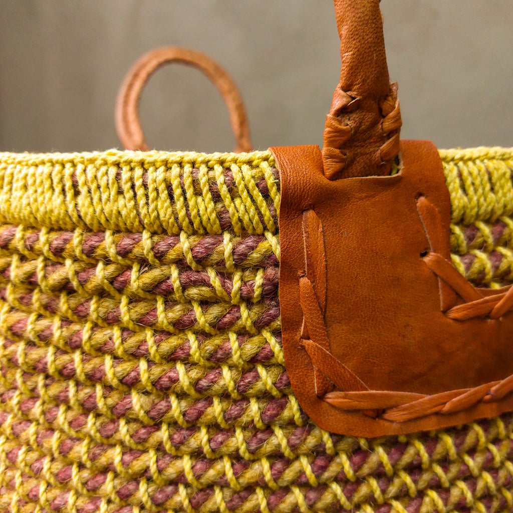 Manjal Mustard Jute and Cotton Coil Basket