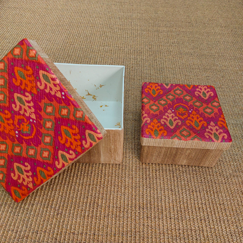 Kela Square Storage box - Pink Rangoli