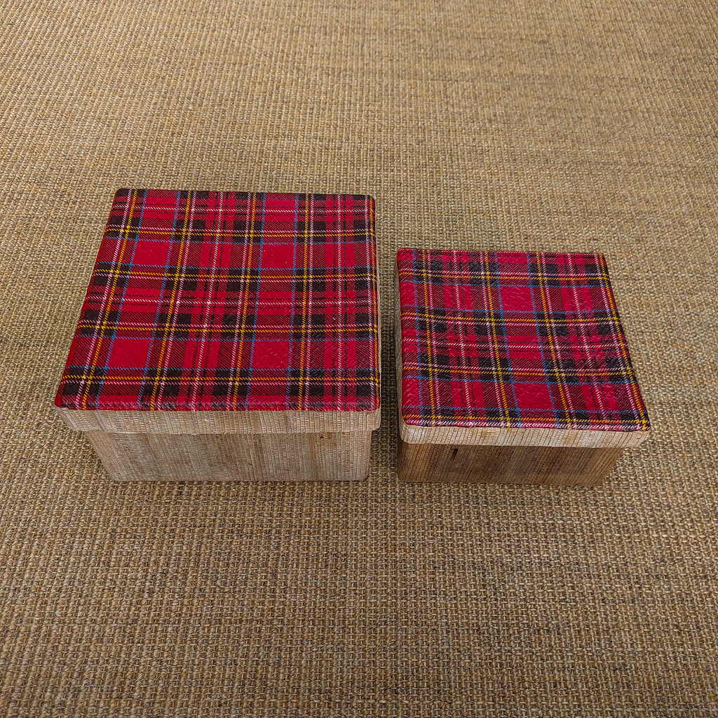 Kela Square Storage box - Red Tartan