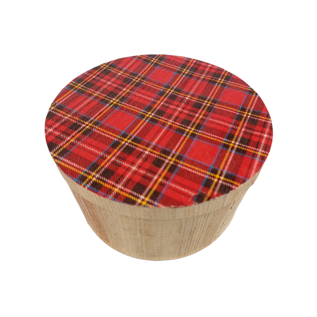 Kela Round Storage box - Red Tartan