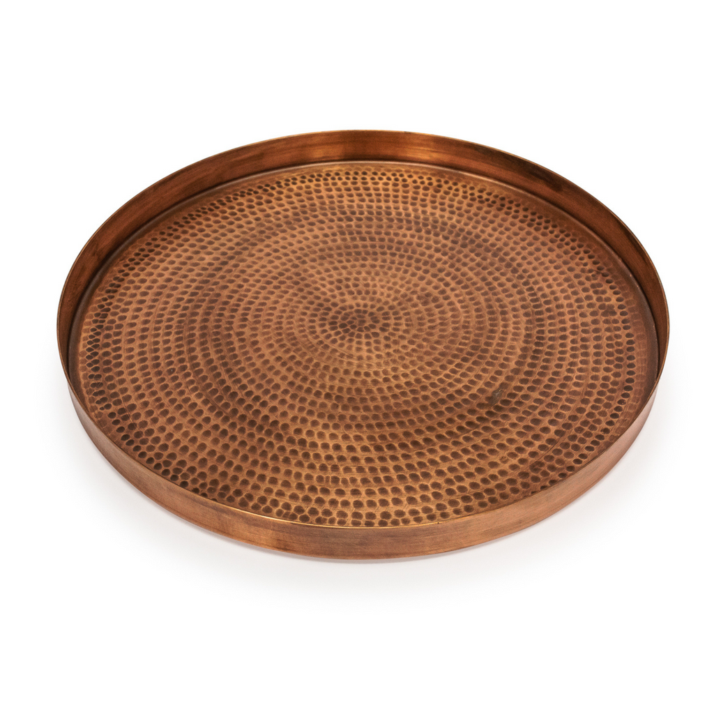 Tamba Hammered Copper Round Tray