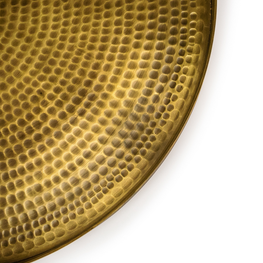 Peetal Hammered Brass Round Tray