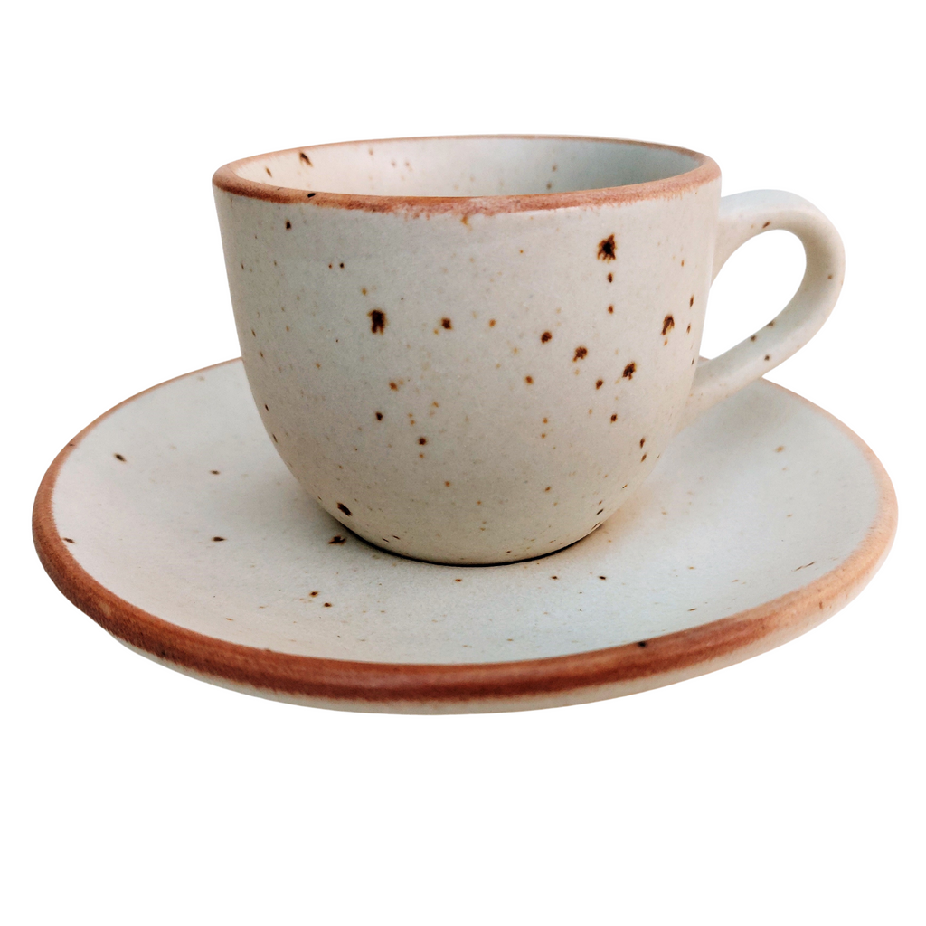 Chitta Cream Speckled Cup & Saucer Set