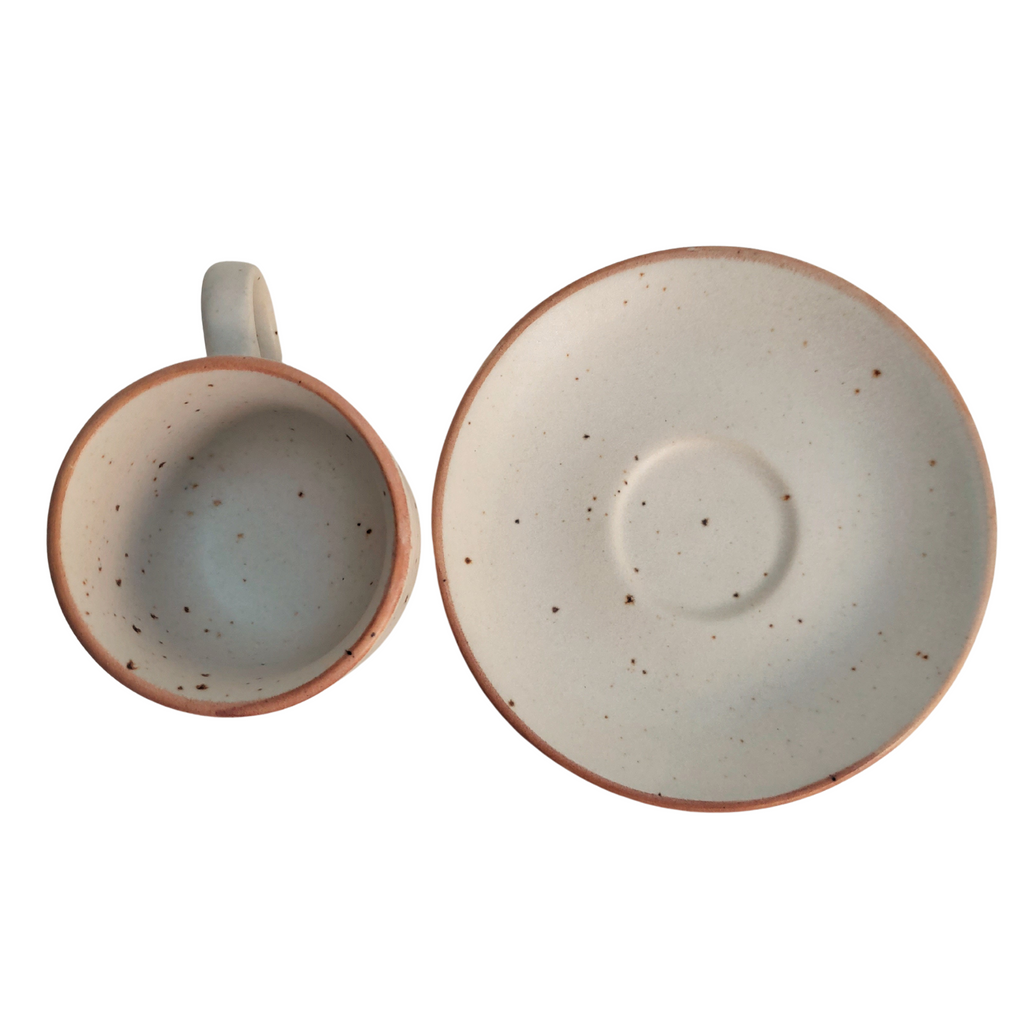 Chitta Cream Speckled Cup & Saucer Set