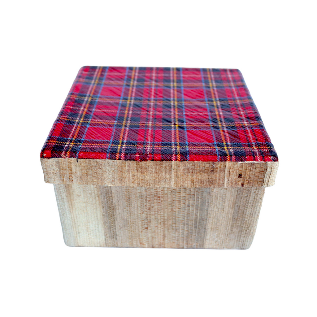 Kela Square Storage box - Red Tartan