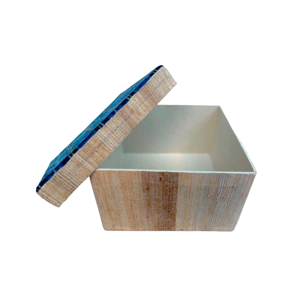 Kela Square Storage box - Blue Tartan