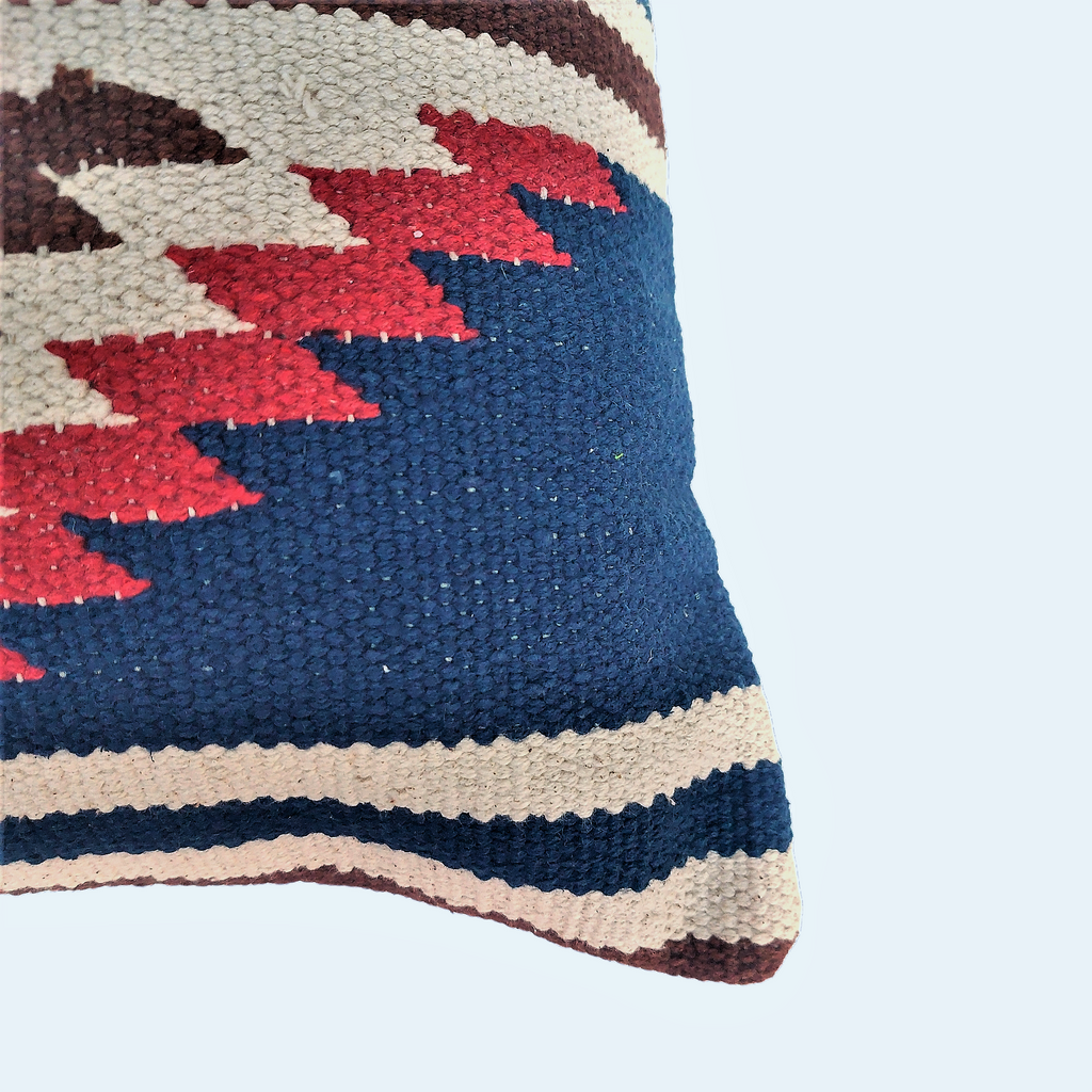 Perfectly Imperfect Jaipur Handwoven Diamond Dhurrie Cotton Cushion Cover