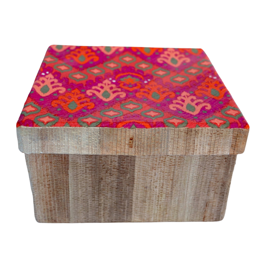 Kela Square Storage box - Pink Rangoli